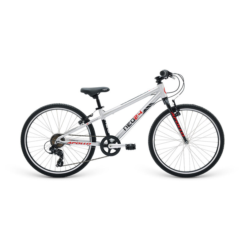 Neo 24 7s Boys Bike (Brushed Alloy / Black / Red)