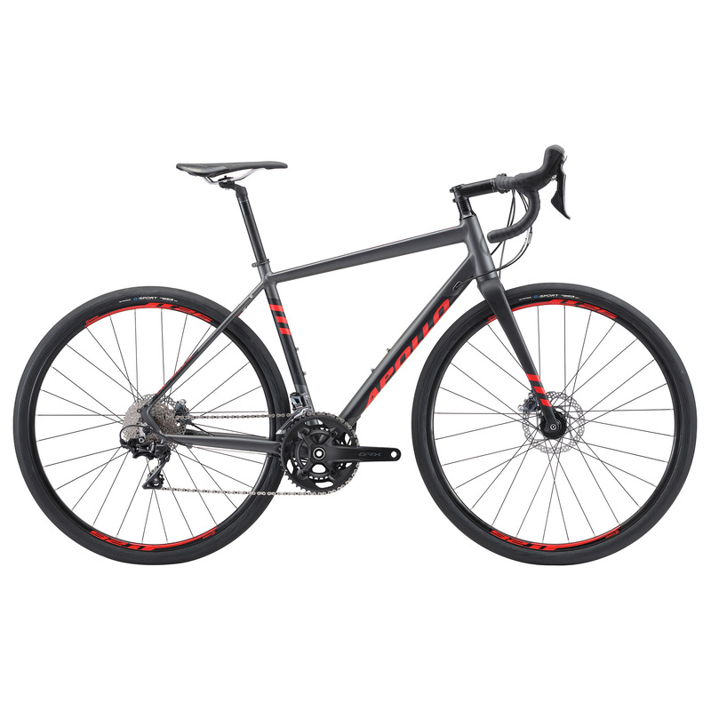 Apollo Scout 10 Gravel Bike (Matte Charcoal / Black / Red)