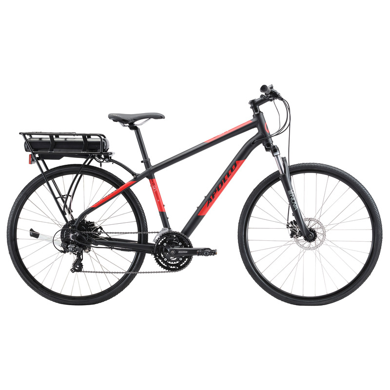 Apollo Eon Commuter 10 E-Bike (Matte Black / Red)