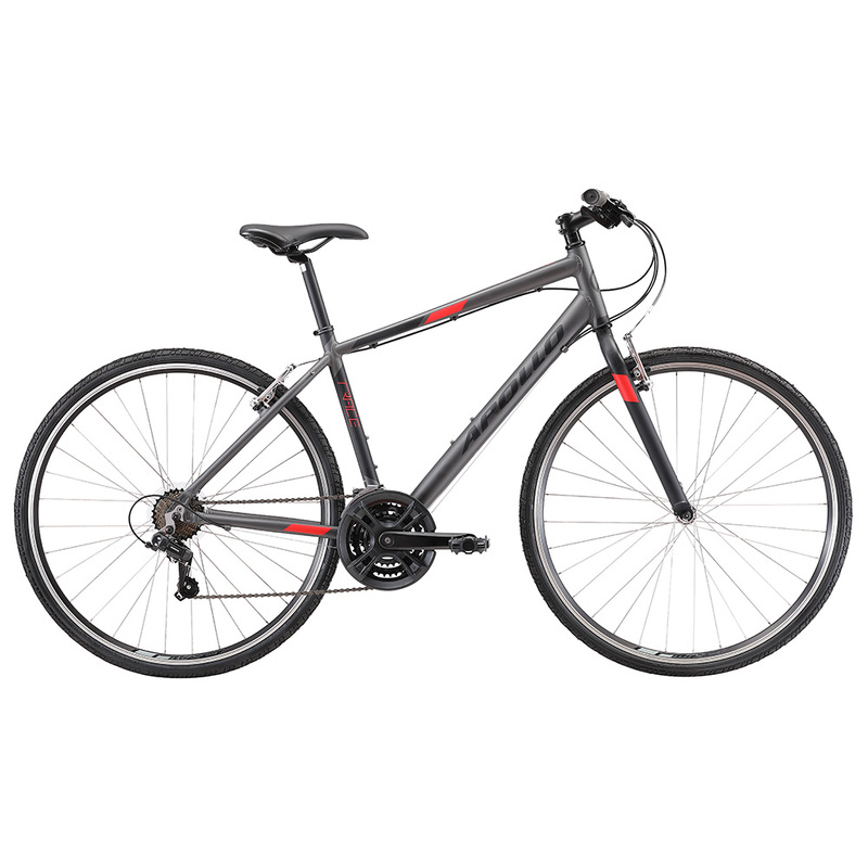 Apollo Trace 10 - Urban Bike (Matte Charcoal / Black / Red)