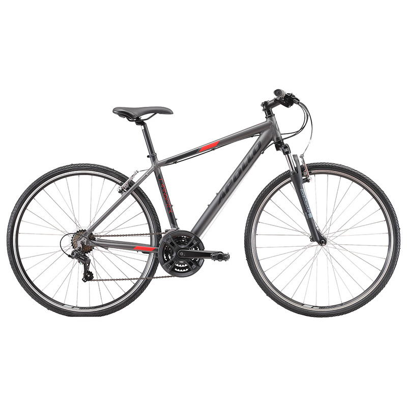 Apollo Transfer 10 - Urban Bike (Matte Charcoal / Black / Red)