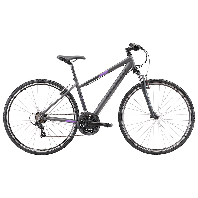 Apollo Transfer 10 WS - Womens Urban Bike (Matte Charcoal / Black / Lavender)