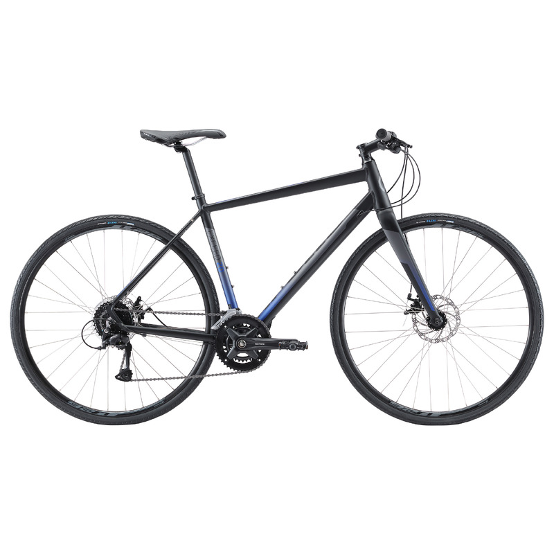 Apollo Exceed 20 Disc - Flat Bar Road Bike (Matte Black / Charcoal / Blue)