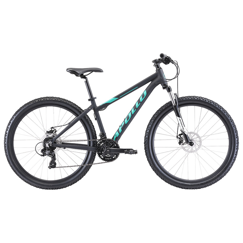 Apollo Aspire 20 WS - Womens 27.5" Recreational MTB (Matte Black / Turquoise)